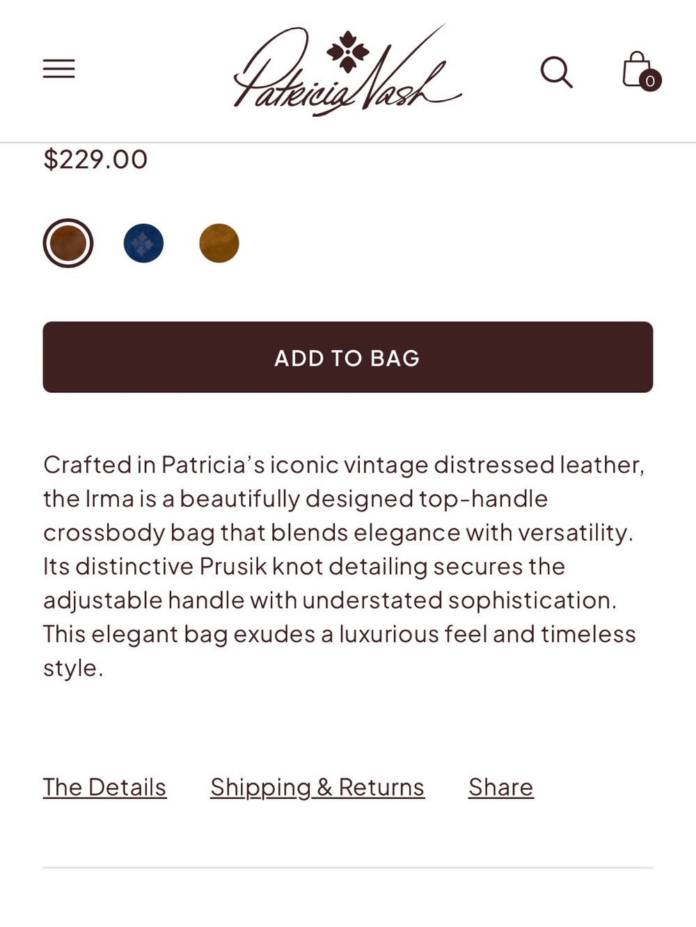 Patricia Nash Irma bag in cognac suede brass hardware NWT - Picture 5 of 6